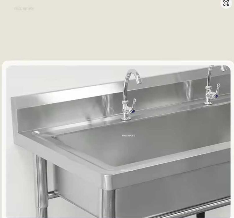 Chiveta inox pe suport  cuva mare 120x60cm restaurant 2 baterii