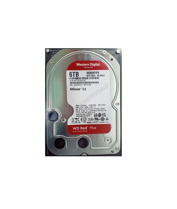 | Жесткий диск HDD 6TB WD Red PLUS, WD60EFPX 256 Mb, SATA III 5600 rpm