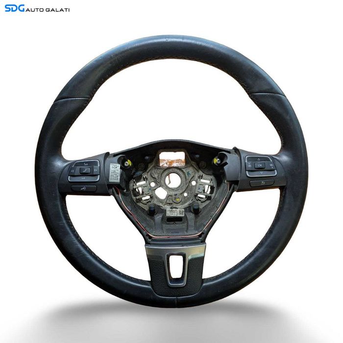 Volan din Piele in 3 Spite Volkswagen Passat B6 2005 - 2010 Cod 3C8419091B 3C8959537D [L9135]