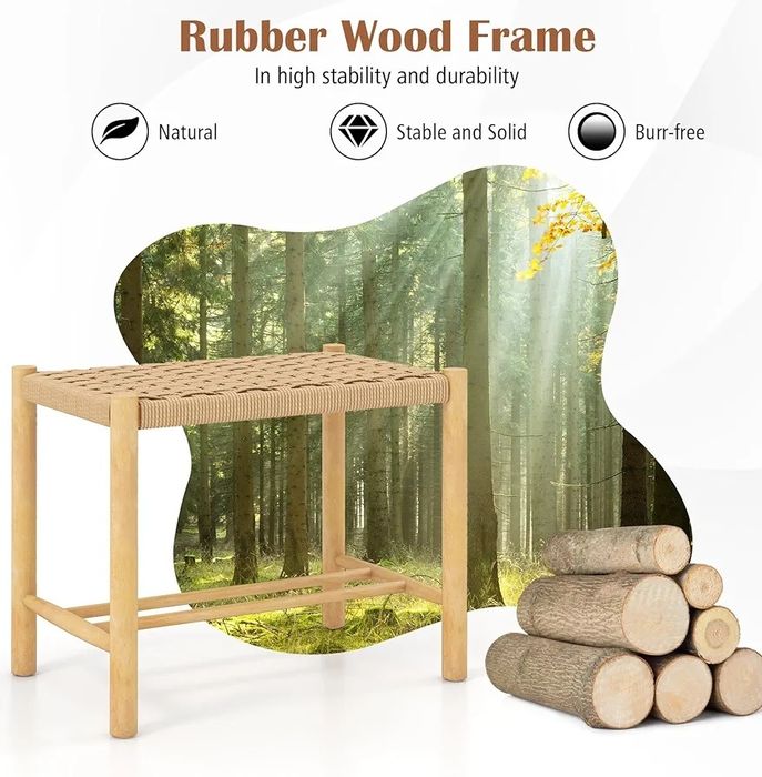 2 бр. Кухненски трапезарен комплект 18" с плетена седалка от хартиено