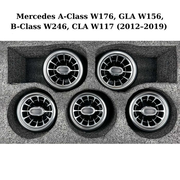 Grile Ventilație cu Lumină Ambientală 64 Culori pentru Mercedes A-Class W176, GLA W156, B-Class W246, CLA W117 (2012–2019)