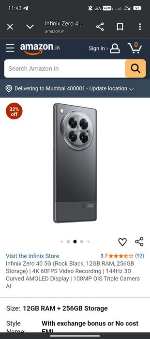 Infinix 40 zero 5 g ideal