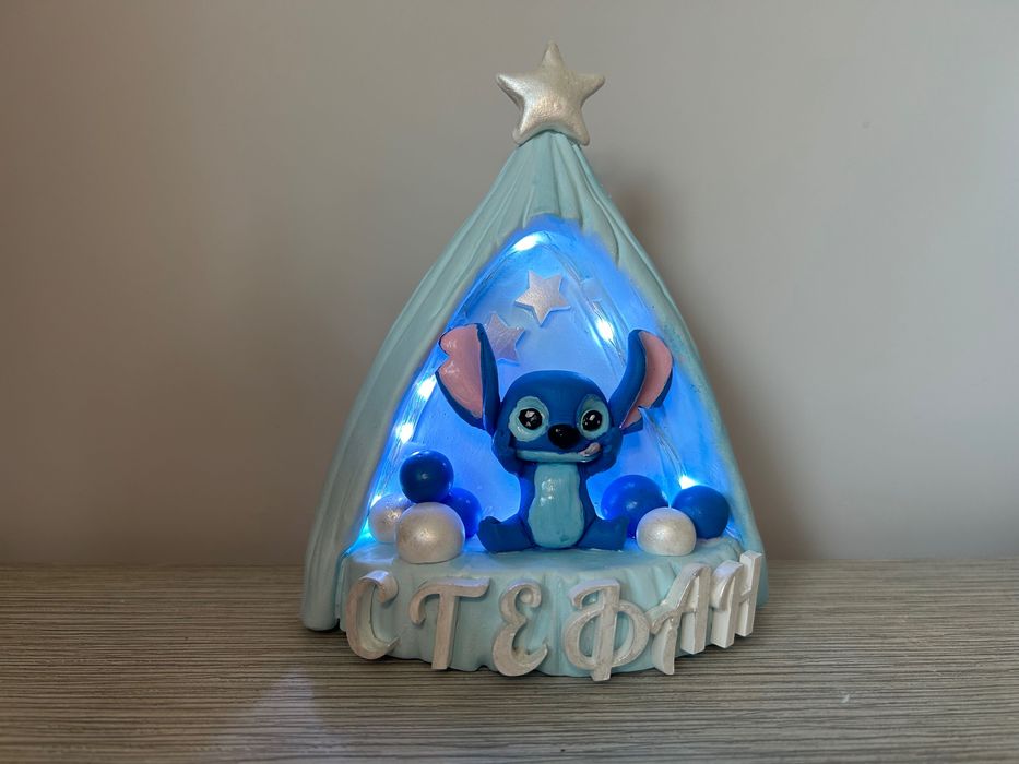 Ръчноизработени детска лампа Стич