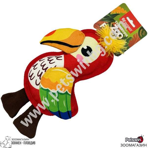 Играчка за Куче - със Звук- Птица- Червена- Canvas Birds- Pet Interest