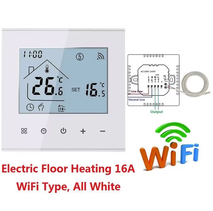 Wi-Fi термостат за подово отопление/котел Touch screen,Smart Home