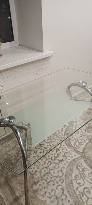 Стол стеклянный обеденный 120*80