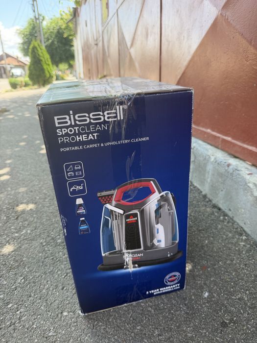 Aspirator de mână, Bissell, Spotclean Proheat compact, cu tehnologie Heatwave, 330 W, pentru tapiterie și covoare Rosu / Negru