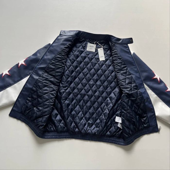 Кожаная куртка Формула 1 Rebull Oracle синего цвета на заказ