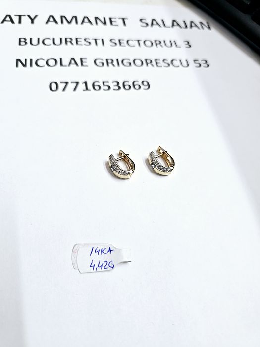 Vand cercei din aur 14 k 4.42 g cod 408