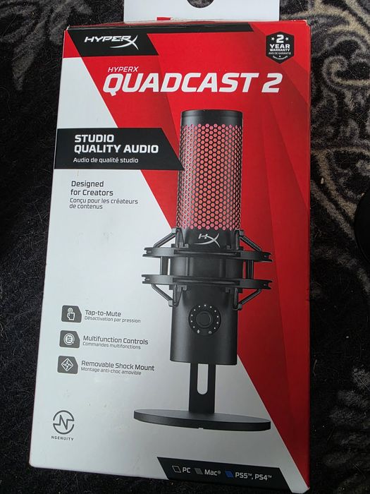 Microfon HyperX QuadCast II, doar testat.