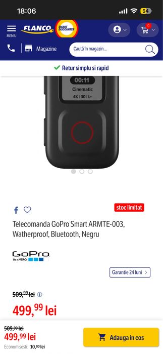 Telecomanda GoPro waterproof-ca Noua