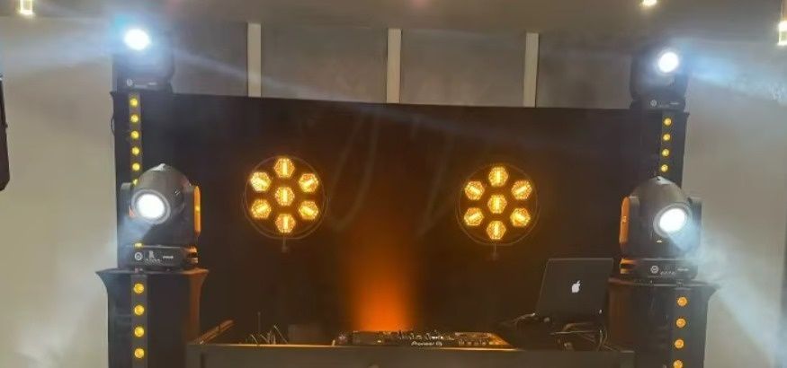 Set 2 Lumini Cob Retro floare 7 x 50W dj formații rbg gold