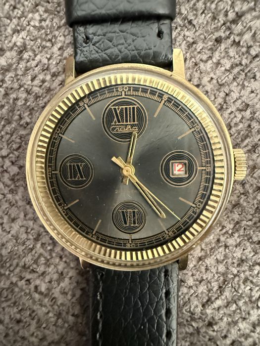 Мъжки съветски позлатен колекционерски часовник Слава