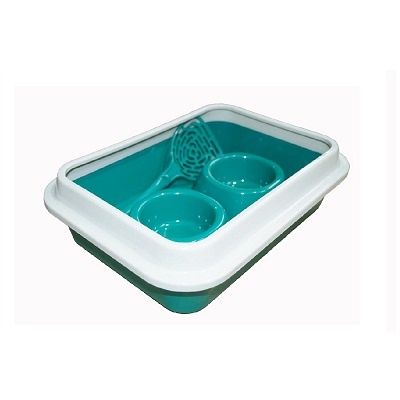 Набор для котов: лоток, 2 миски и лопатка. Доставка.