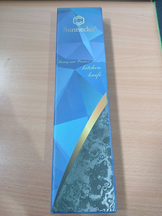 Cutit Santoku 12.7 cm Sunnecko, otel Damascus, maner G10