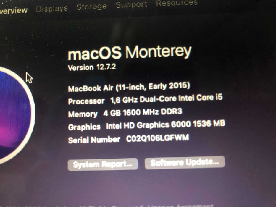 MacBook Air 11-inch 2015 i5 1,6 GHz, 4 GB, SSD 128 GB, IMPECABIL