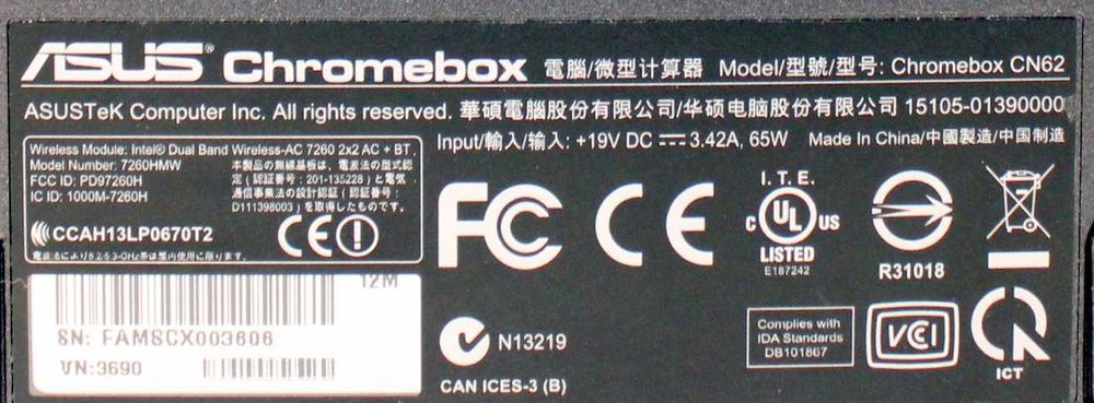 Asus Chromebox CN62 i7 / Acer Chromebox CXI2