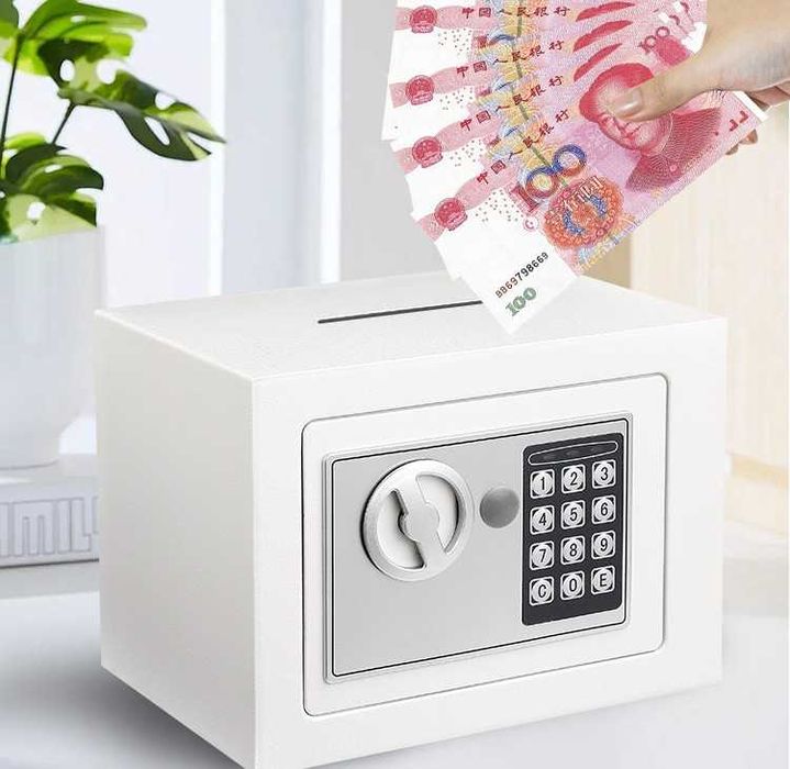 Металлический сейф для денег и документов офисный с замком