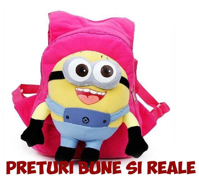 Rucsac , ghiozdan Minion 3D , roz
