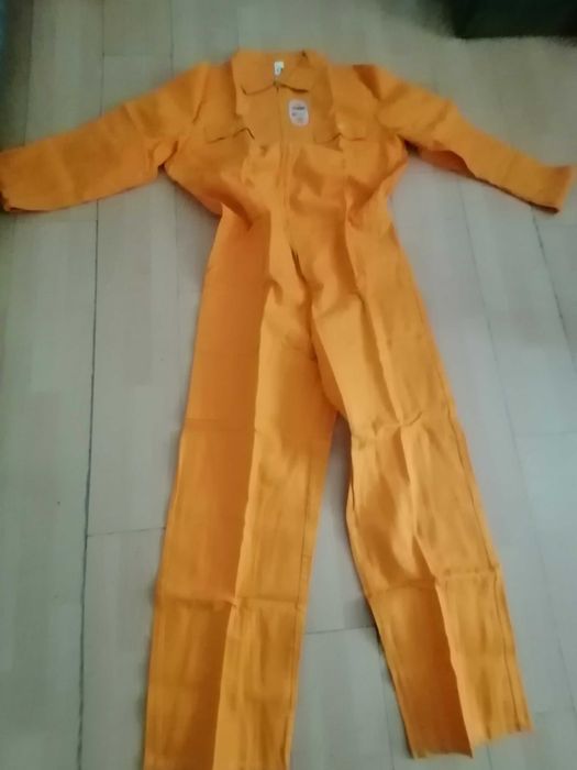 Salopete de lucru model combinezon pe culoare portocalie