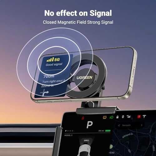 Нов MagSafe Ротационен Държач за Tesla Model 3/Y - Мощен Магнит Стойка кола UGREEN