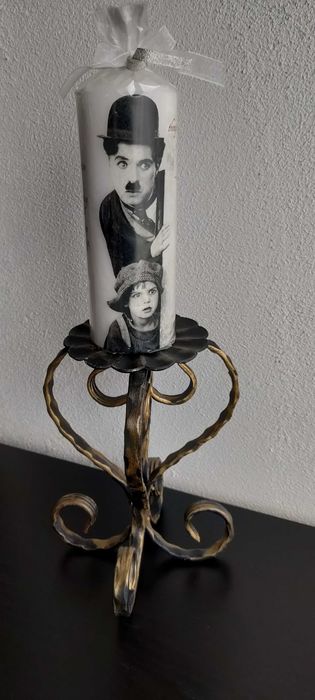 suport versatil din fier forjat, nou, pentru ghiveci sau lumanare