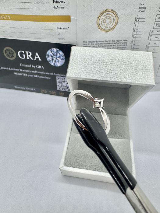 Сребърен пръстен с мойсанит (Диамант) 0.4 карата