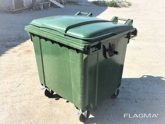 Мусорная бак  пластиковый на колесах, объем 1100 литров (Р)