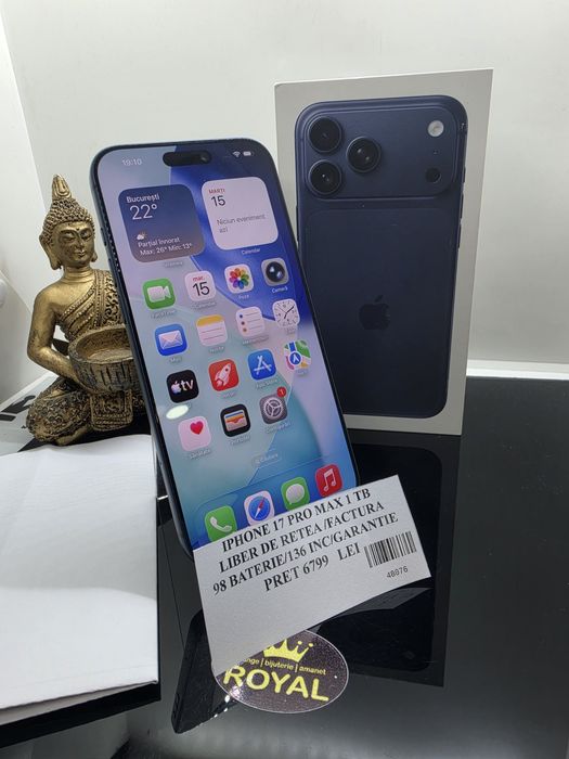 Amanet Royal: Iphone 17 Pro Max /1 TB/ Liber de rețea/ Factura