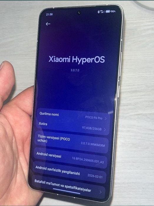 Poco f6 pro sotiladi xolati ideal karobka dakiment bor