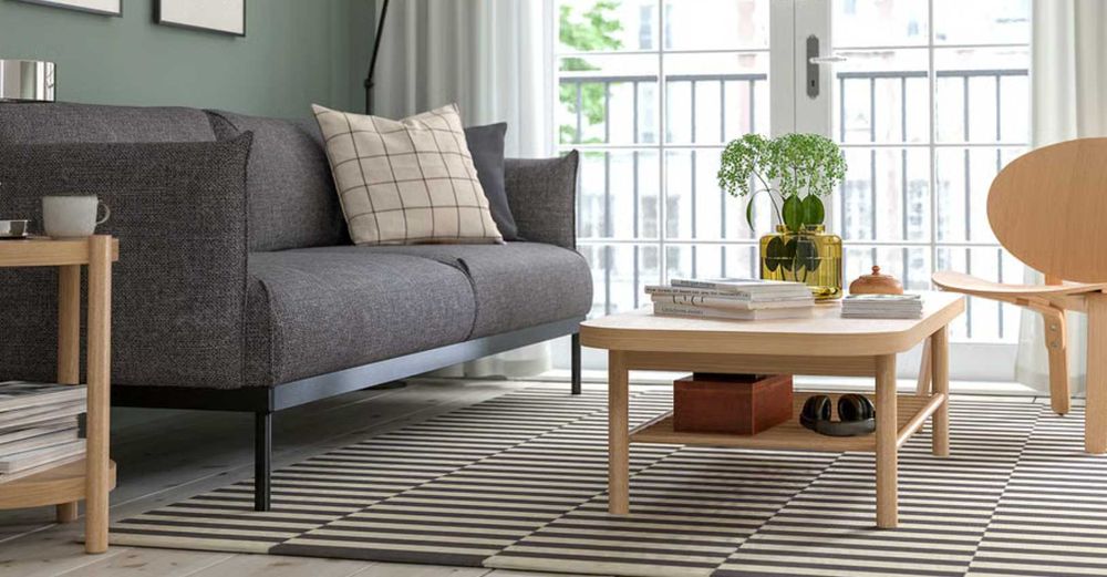 Masuta cafea IKEA LISTERBY, noua, nefolosita, culoare crem, stejar