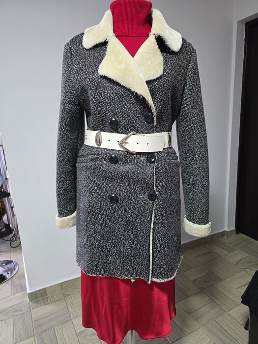 Curea alba piele naturala;