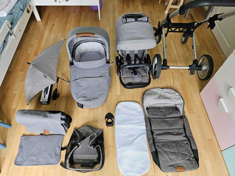 Бебешка количка Mutsy Nio, кош за новородено и летен кош, с всички аксесоари