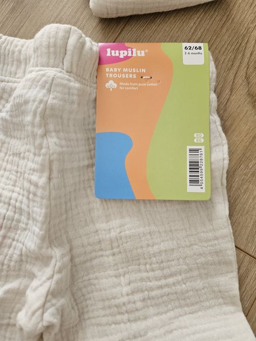 Set Lupilu muselina body + pantaloni + bluza noi 3-6 luni
