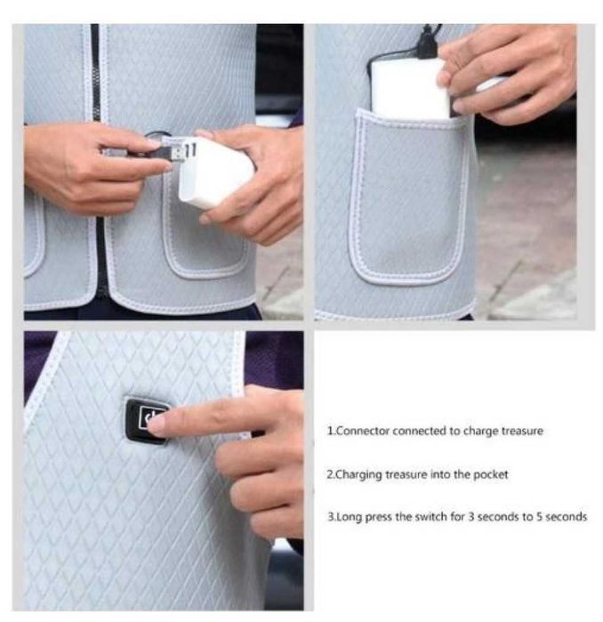 Унисекс термичен електрически елек с USB отопление