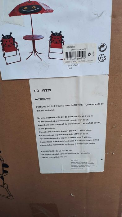 Set gradina copii masa cu scaune umbrela gargarita