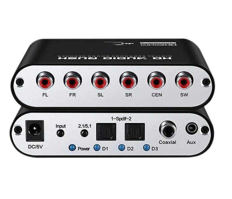 Аудио-декодер SPDIF to RCA 5.1 (6x) Cостояние как новый!