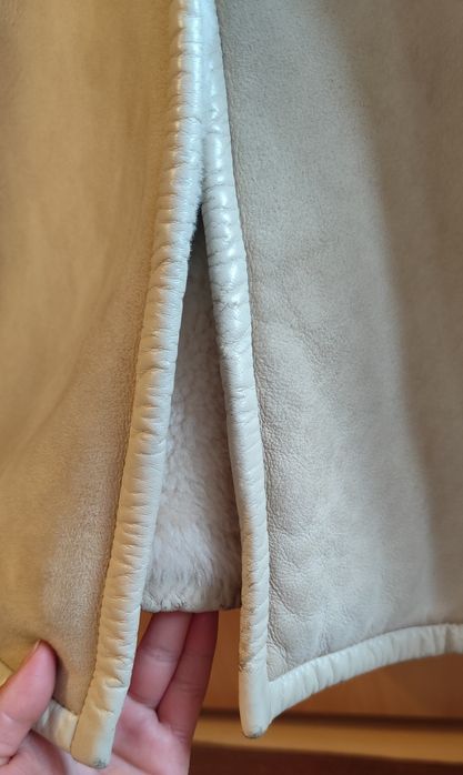 Palton din piele si blana de miel