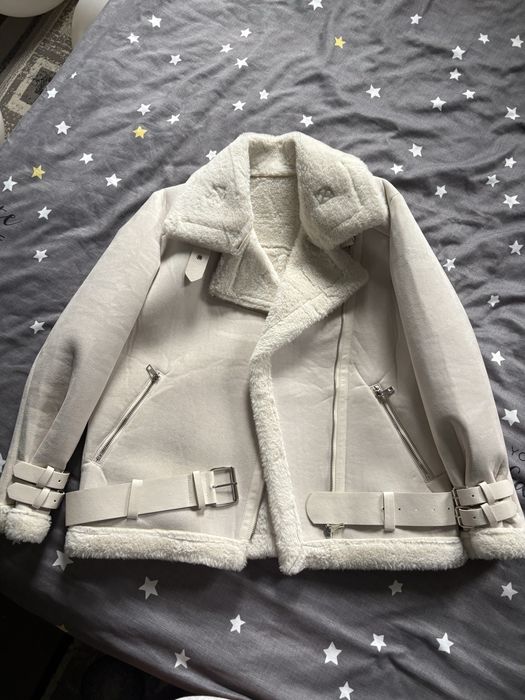 Дубленка в цвете айвори