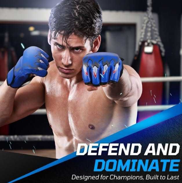 MMA ръкавици без пръсти Flexzion, боксови ръкавици MMA, кикбокс, карате, таекуондо, за възрастни