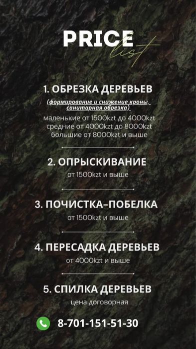 Обрезка деревьев Алматы