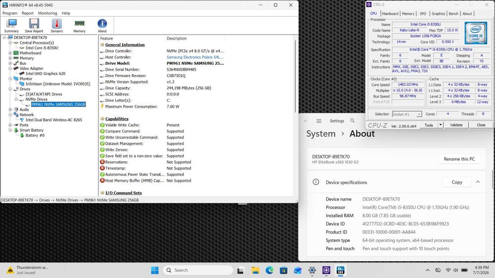 HP EliteBook x360 1030 G3 4G LTE Touch Screen i5-8350U 8GB 256GB SSD
