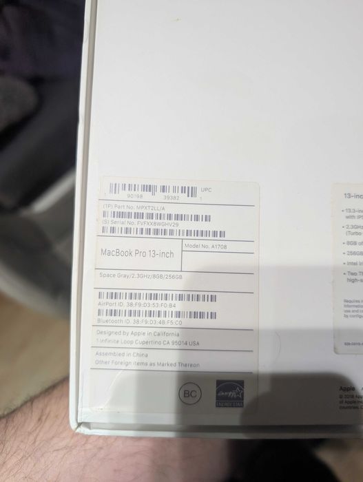 MacBook Pro 13"  i5  Mid 2017 a1708 emc 3164