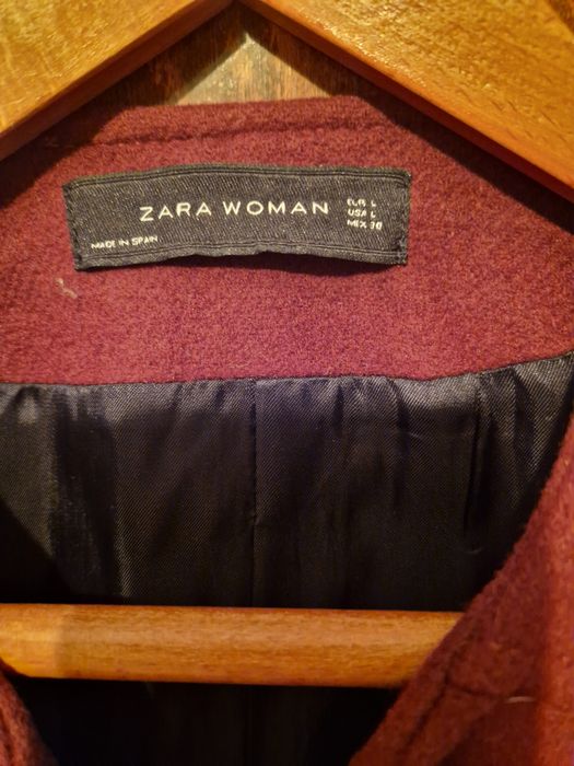 Дамско тънко палто Zara с кожени ръкави