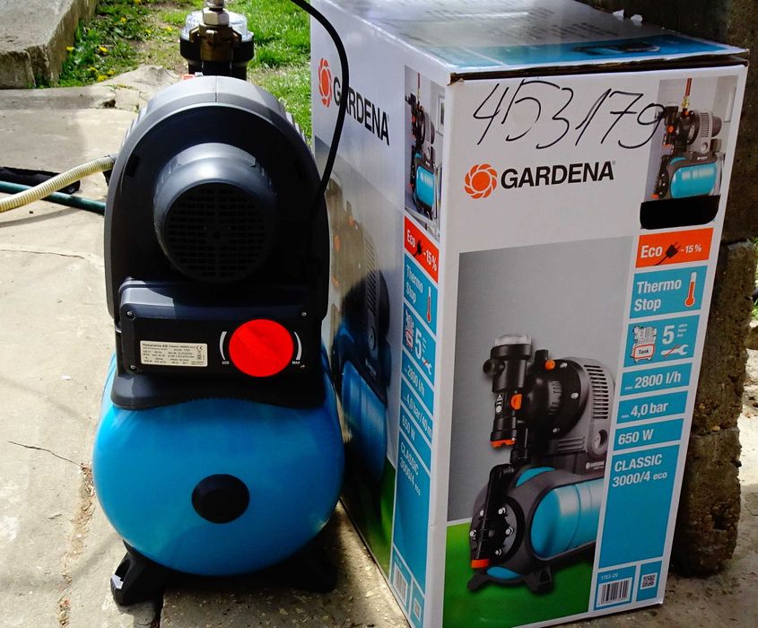 Хидрофор Гардена,Gardena 3000/4 eco с разширителен съд.