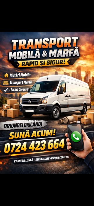 Mutari mobila si transport marfa la pret avantajos