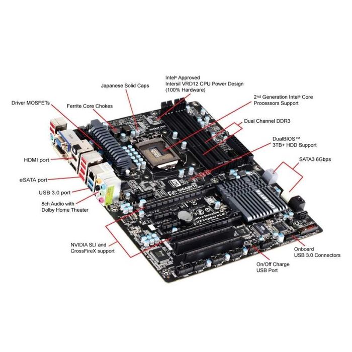 Дъно Дънна платка Gigabyte GA-Z68X-UD3H-B3 1155 DDR3 OVERCLOCK