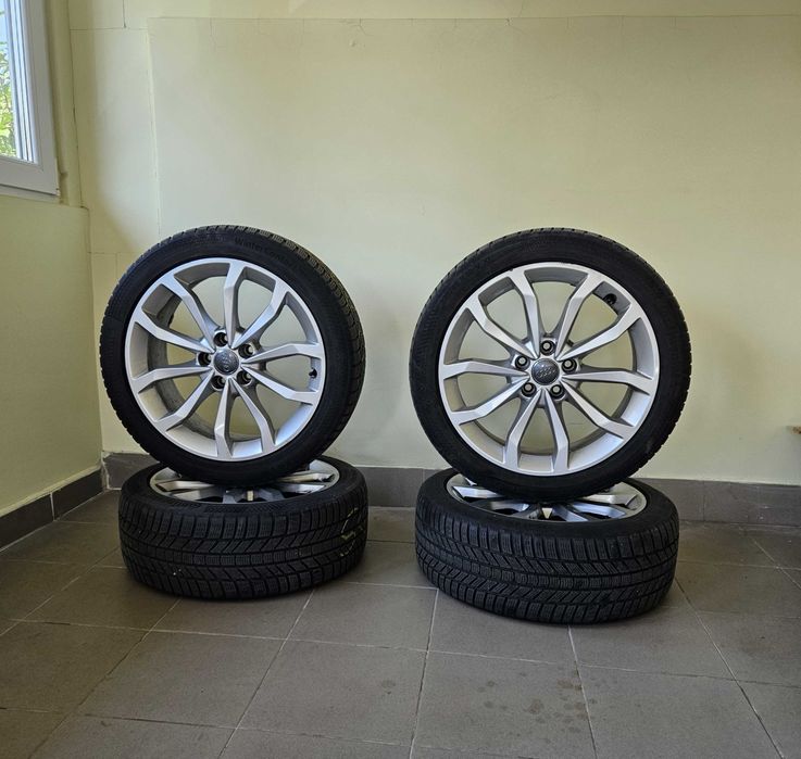 Audi A4 S4 B9 8W jantă aliaj originala R18 8W0601025ED - cauciucuri de iarna continental