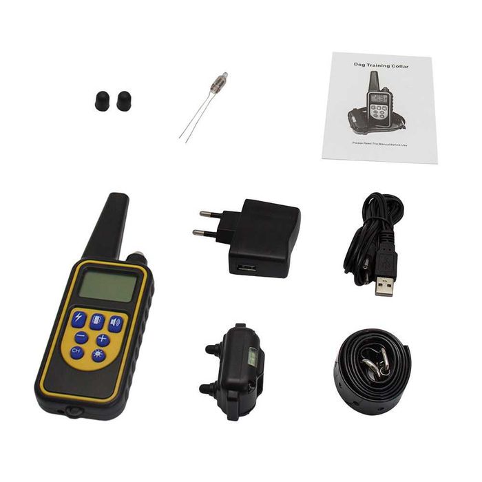 Zgarda electrica pentru dresaj, electrozi cauciucati, reincarcabila