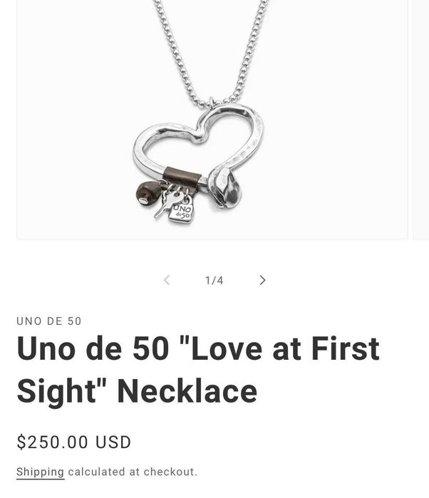 PANDANTIV INIMA MARE - De firma : UNO de 50 - "Love at First Sight" !